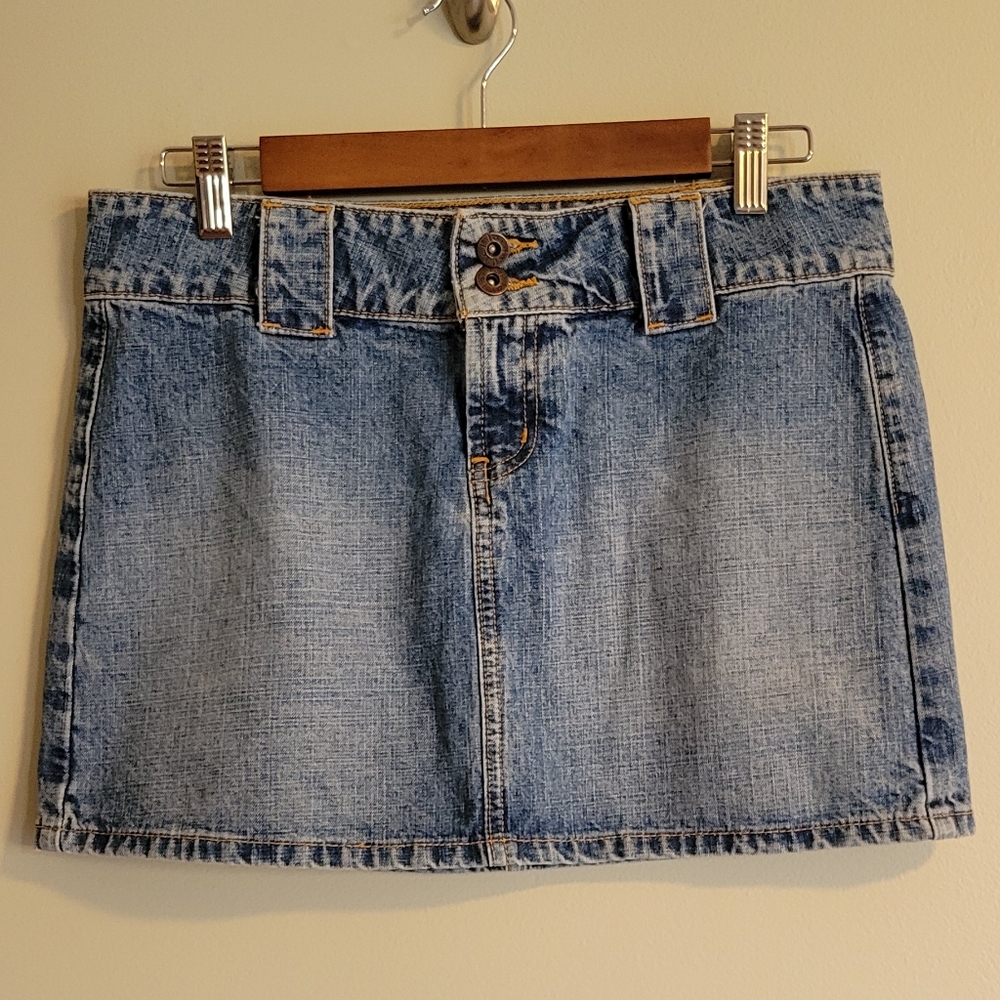 Vintage 90's Y2K Jean Mini Skirt, 7 Juniors